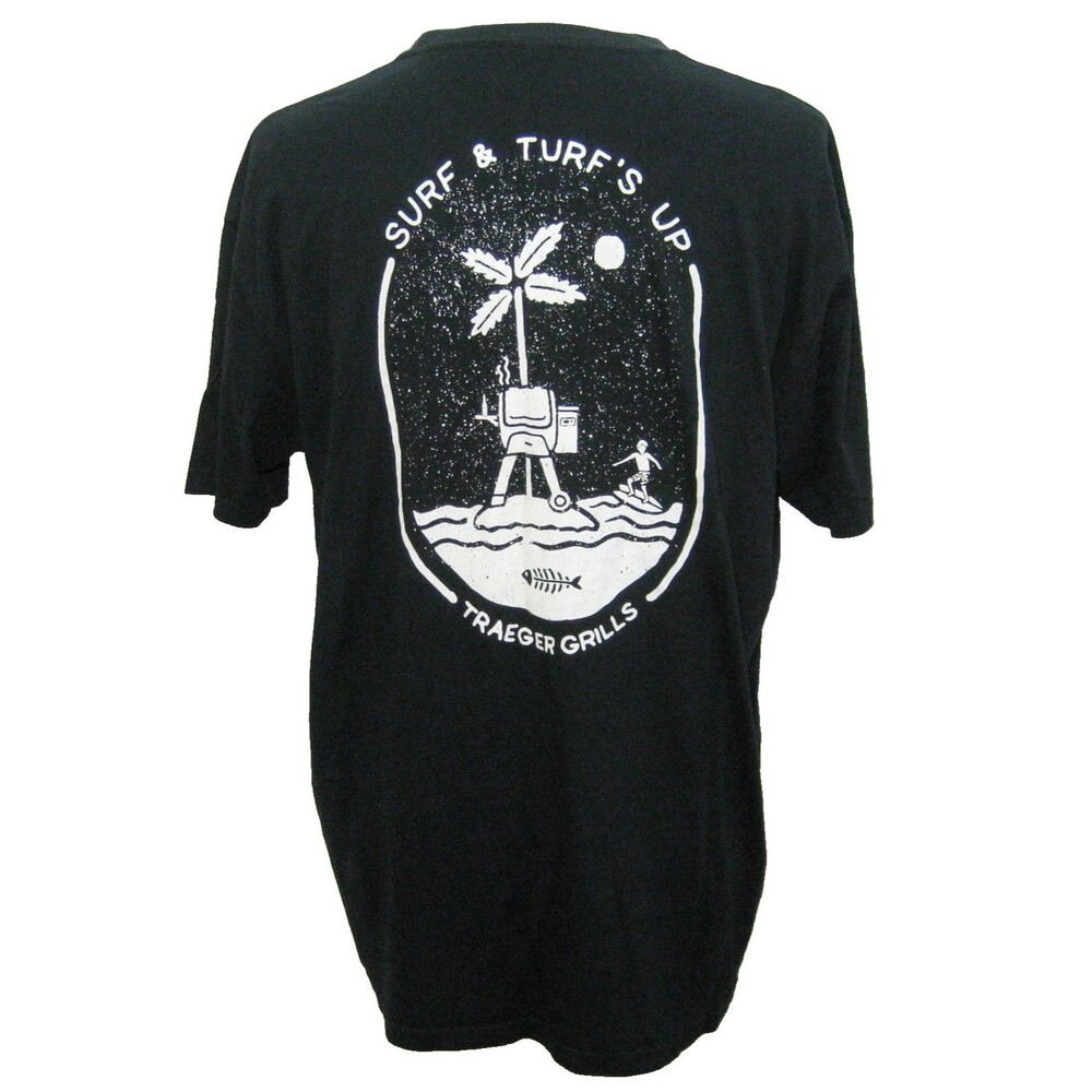 Traeger Grills Black T-Shirt Mens 2XL Short Sleeve Graphic BBQ Smoker Cooker Top